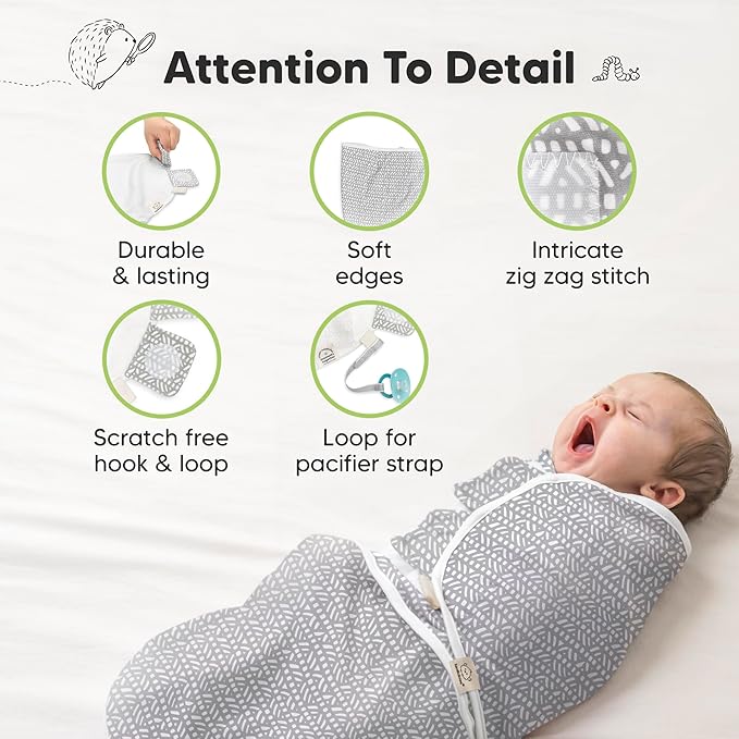 3-Pack Organic Baby Swaddle Sleep Sacks - Swaddles for Newborns, Infant 3-6 Months, Baby Girls, Boys, Soft & Snug Newborn Sleep Sack, Nursery Swaddling Blankets (Nordic, L)
