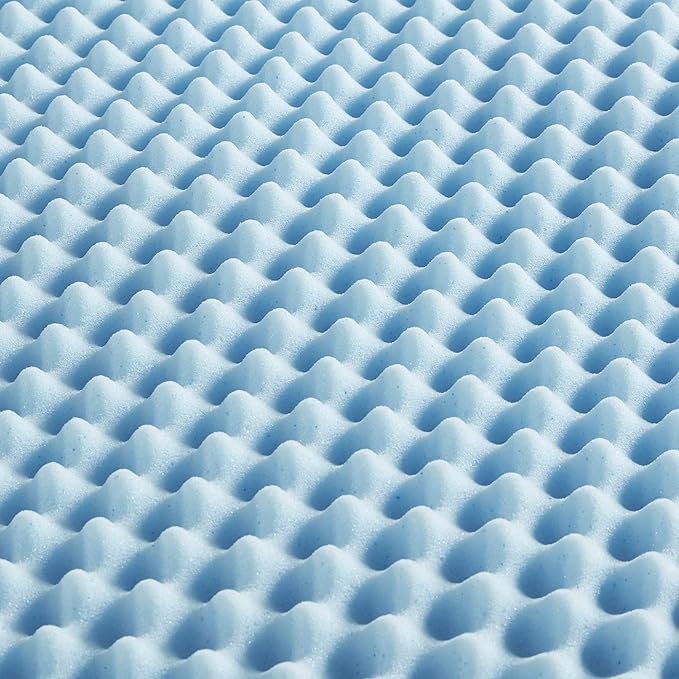 Sleep Philosophy Gel Infused Memory Foam Mattress Topper Luxurious, All Season Enhanced Bed Support, Twin, 1.5" Thick, Without Cover Blue
