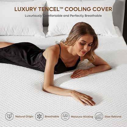 Bestier 3 Inch Gel Memory Foam Mattress Topper Full Size (54 x 74 Inch), Cooling Bed Topper & Soft Mattress Pad, High Density Foam with Tencel Cover for Back Pain, RV, Dorm