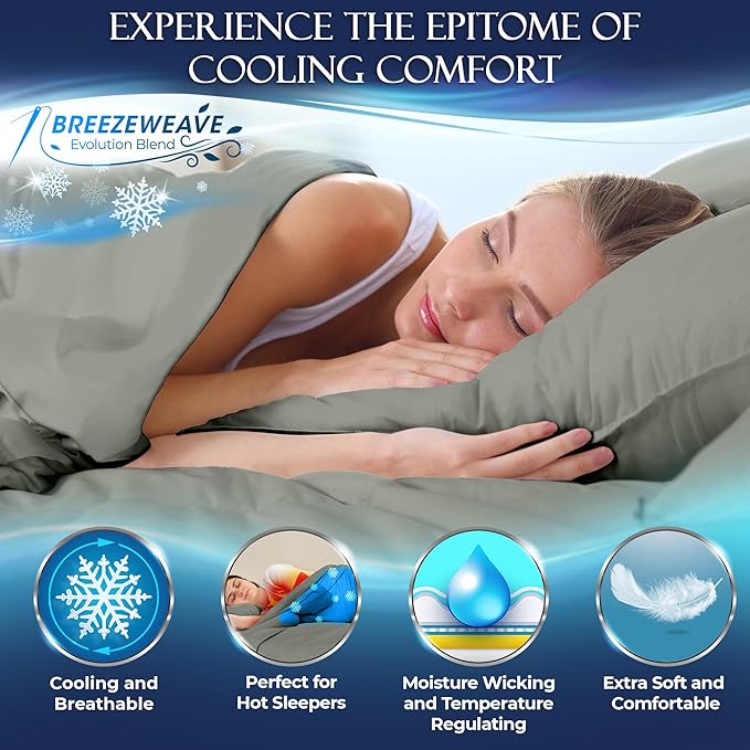 DECOLURE Cooling Bed Sheets Twin Set 3pcs - Luxurious & Ultra-Soft Twin Size Cooling Sheets for Hot Sleepers - Comfortable Cool Bamboo Viscose Microfiber Sheets Twin Size w/Deep Pockets (Light Grey)