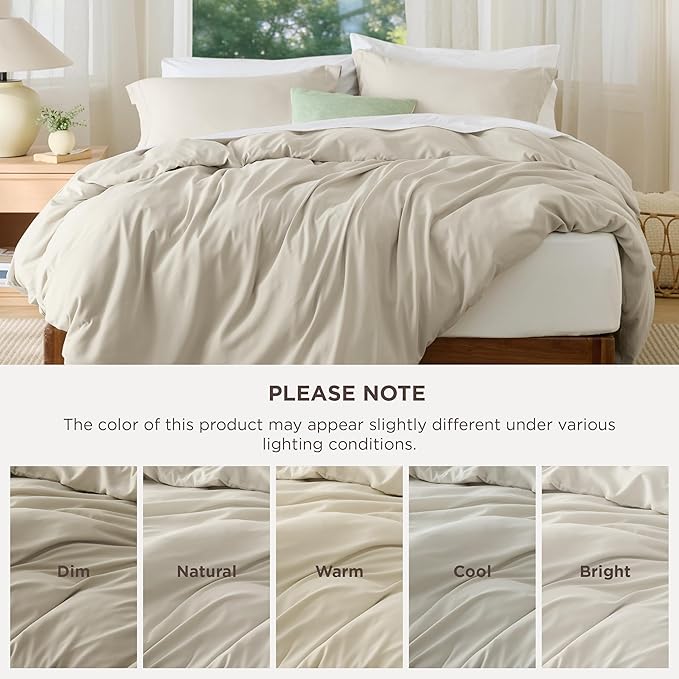 Bedsure Duvet Cover California King Size - Soft Double Brushed Bedding Set for Kids & Adults, Zipper Closure, 3 Pieces, Includes 1 Duvet Cover (104"x98") & 2 Pillow Shams, NO Comforter, Linen