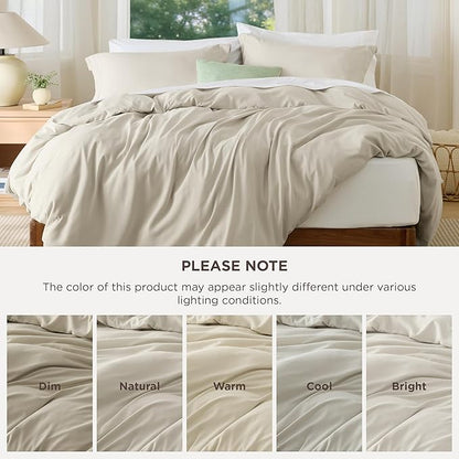 Bedsure Duvet Cover Oversized King Size - Soft Double Brushed Bedding Set for Kids & Adults, Zipper Closure, 3 Pieces, Includes 1 Duvet Cover (120"x98") & 2 Pillow Shams, NO Comforter, Linen