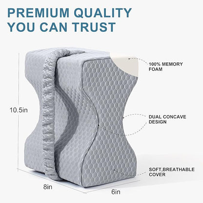 Knee Pillow for Side Sleepers,Cooling Leg Pillow for Sciatica, Knees,Back,Joints Between Legs,HIPS Pain Relief When Side Sleeping,Spine Aligning Support for Surgery Recovery, Pregnancy