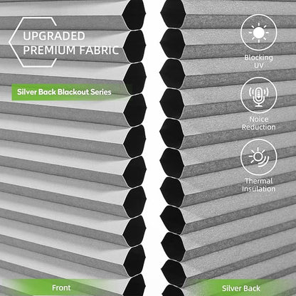 ZSTARR Motorized Skylight Shades Blackout Cellular Honeycomb Electric Blinds with Solar Panel Cordless Rechargeable with Remote for Roof and Slanted Windows Custom Size (Blackout Frost White)