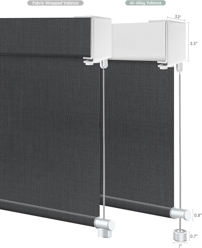 Yoolax Customized Motorized Outdoor Shades, Smart Blinds Compatible with Alexa Google, Remote Control Waterproof Blinds for Patio Porch Windows Outside (Blackout Black)