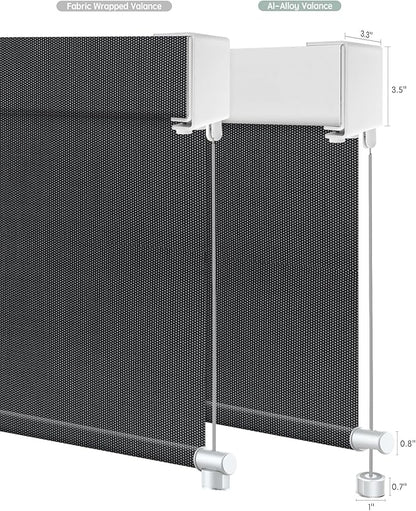Yoolax Customized Motorized Outdoor Shades, Smart Blinds Compatible with Alexa Google, Remote Control Waterproof Blinds for Patio Porch Windows Outside (Blackout Black)