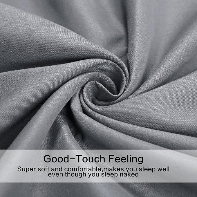 4 Piece Bed Sheet Set (Full,Silver Gray) 1 Flat Sheet,1 Fitted Sheet and 2 Pillow Cases,Brushed Microfiber Luxury Bedding with Deep Pockets