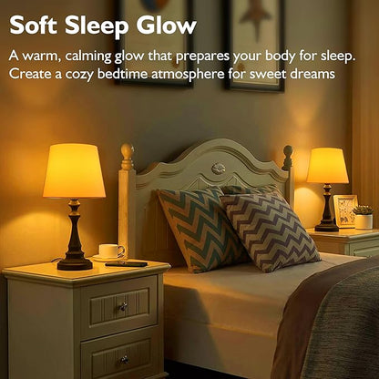 Amber Sleep Light Bulbs, Blue Light Blocking, A15 3W(25 Watt Equivalent) Dim Light Bulbs for Lamp, 1800K Warm Light Bulb, E26 for Healthy Sleep, Bedroom, Kids Room, 4 Pack