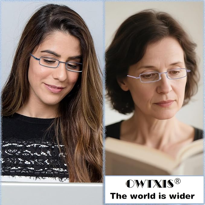Blue Light Blocking Reading Glasses - Slim Pocket Readers with Pen Clip Case Mini Lightweight Readers