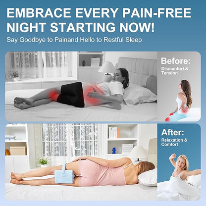 Knee Pillow for Side Sleepers,Cooling Leg Pillow for Sciatica, Knees,Back,Joints Between Legs,HIPS Pain Relief When Side Sleeping,Spine Aligning Support for Surgery Recovery, Pregnancy