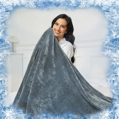 Cooling Blankets for Hot Sleepers - Double-Sided Soft Bed Throw Summer Blankets, Q-Max>0.4 Technology Fabric, Breathable Cold Bed Blanket for Night Sweats Sofa Home Office - 59"x79", Gray