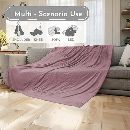 Electric Heated Blanket 90"x100" King Size Microplush Cover Blanket, 4 Heat Settings & 10 Hours Auto Off, Cozy & Warm for All Night, Machine Washable, Berry