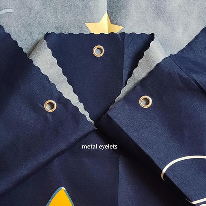 Bottom Bunk Bed Curtains Privacy Cloth Underbed Curtains for Low Loft Bed Twin, 2 Panels, Navy Spaceboy
