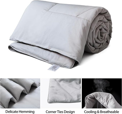 Bamboo Viscose All Season Comforter/Blanket - Ultra Soft & Breathable Comfort - Perfect Medium Weight for Snuggling Without Overheating - Enjoy Cozy Sleep All Night