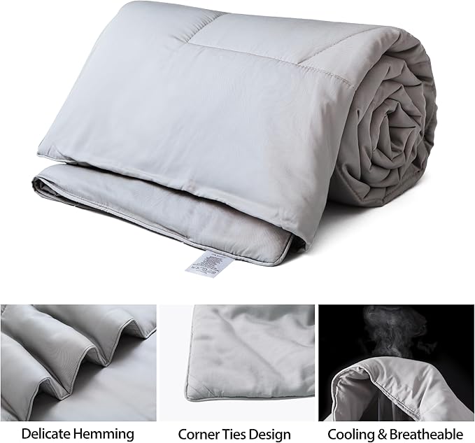 Bamboo Viscose All Season Comforter/Blanket - Ultra Soft & Breathable Comfort - Perfect Medium Weight for Snuggling Without Overheating - Enjoy Cozy Sleep All Night