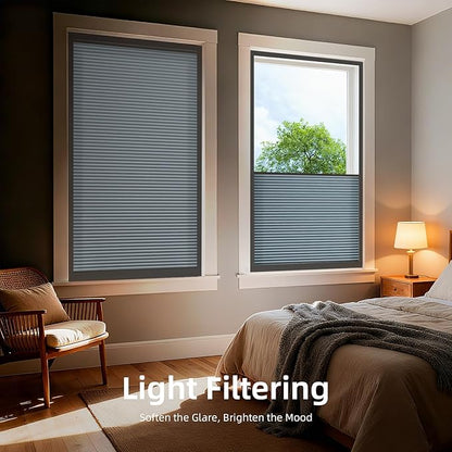 ZSTARR Motorized Skylight Shades Blackout Cellular Honeycomb Electric Blinds with Solar Panel Cordless Rechargeable with Remote for Roof and Slanted Windows Custom Size (LF Grey)
