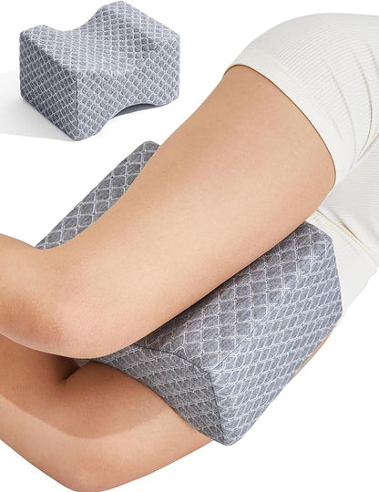 Knee Pillow for Side Sleepers,Leg Pillow for Sciatica,Back,HIPS,Knees,Joints Pain Relief,Pillows for Between Legs While Sleeping Spine Alignment Support & Relieves Pressure,Non-Strap,Gray