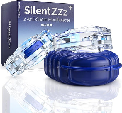 SilentZzz – USA-Designed & FDA-Cleared All EVA Anti Snoring Mouthguards (1+1 Backup) – Adjustable Anti Snore Mouthpieces with Patented Design for a Silent Night`s Sleep, Large Size