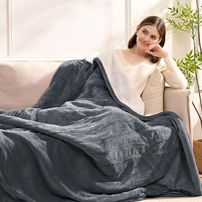 Heated Blanket Electric Blanket Full 72"x84" Heating Blanket with 9 Heating Levels 10 Timer Modes Auto-Off Fast Heating Overheat Protection ETL Certified Machine Washable Gift