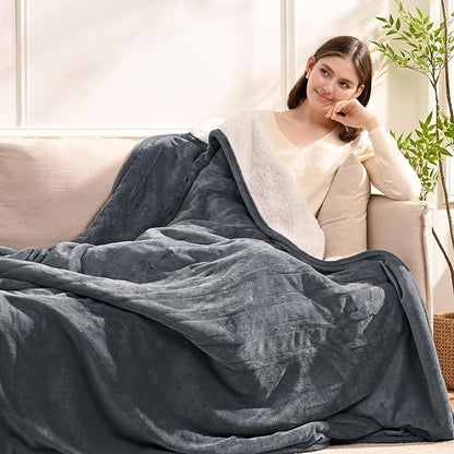 Electric Heated Blanket Twin Size - 62"x84" Heating Blanket with 9 Heat Levels & 1-10 Hours Timer, Fast Heating Flannel Blanket ETL Certified Machine Washable, Great Gift Idea - Grey