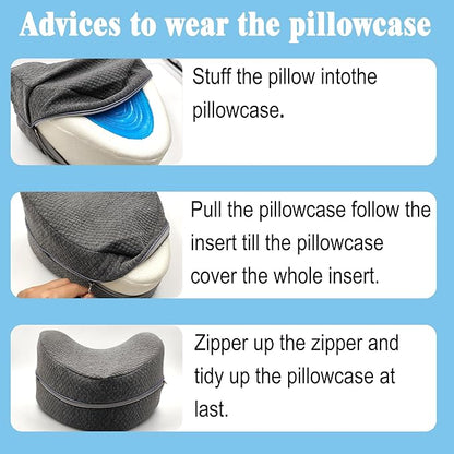 xcivi Pillowcase for Contour Memory Foam Side Sleeper Support Pillow, Pillowcase for Knee Pillow, Pillow Cases for Side Sleeper Pillow, Pillow Cover (Grey)