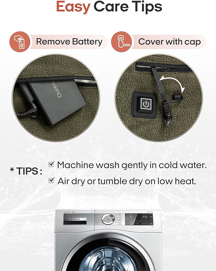 ZonLi Heated Blanket Battery Operated, Wearable Portable Electric Blanket with Rechargeable Battery, 50"x60" Cordless Heated Blanket, Waterproof, Machine Washable(Utopia World)