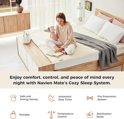 EQM 350, Queen – EMF-Free Water Heated Mattress Pad – Dual Temperature Control – Non-Electric Bed Warmer – Eco-Friendly – Helps Soothe & Relieve Stress, Muscle Soreness, & Tension