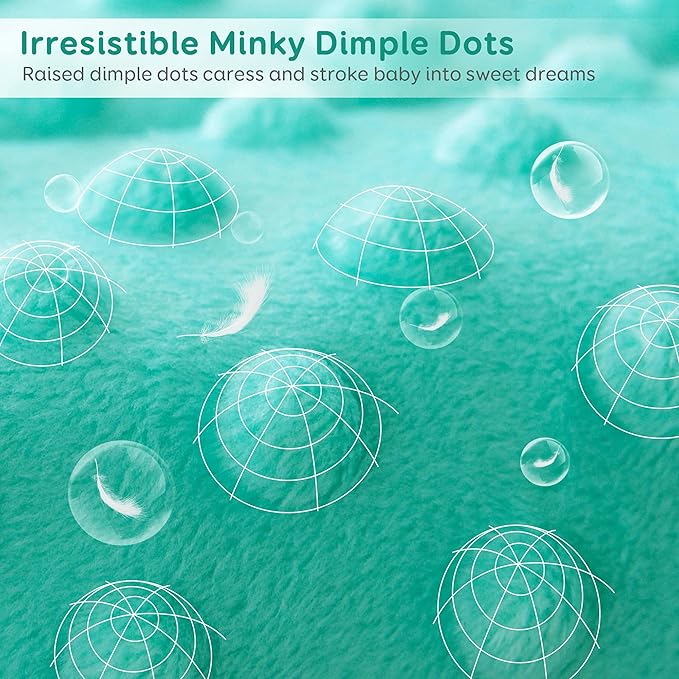 Sivio Minky Dotted Weighted Blanket, Super Soft Crystal Velvet Reversible Heavy Blanket with Cute Cartoon Patterns, 3 lbs, 36x48 Inch, Green Shark