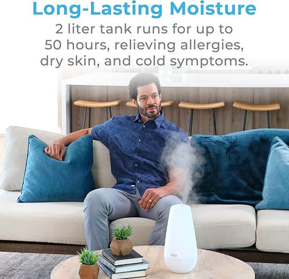 Pure Enrichment PureSpa XL 3-in-1 Cool Mist Humidifier, Essential Oil Diffuser & Mood Light - 2L Tank Provides Powerful Mist Coverage up to 350 sq ft in Bedroom, Office & Large Rooms