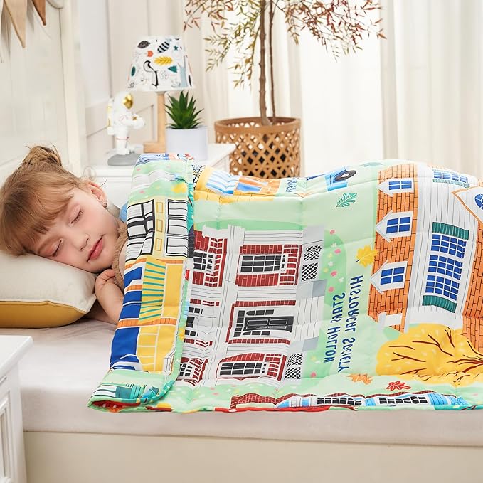 yescool Weighted Blanket 7 Pounds Cooling Weighted Lap Blanket, Girls Heavy Blanket for Sleeping, Breathable Weighted Throw Blanket Gift for 60-80lbs, 40"x60"