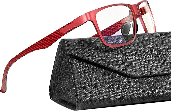 ANYLUV Blue Light Blocking Glasses Men Computer Gaming Glasses Lightweight Al-Mg Metal Anti Eyestrain Eye Protection