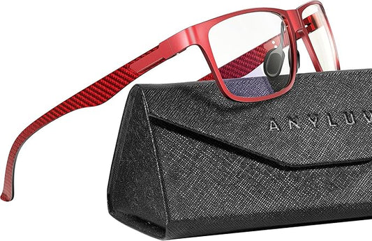 ANYLUV Blue Light Blocking Glasses Men Computer Gaming Glasses Lightweight Al-Mg Metal Anti Eyestrain Eye Protection
