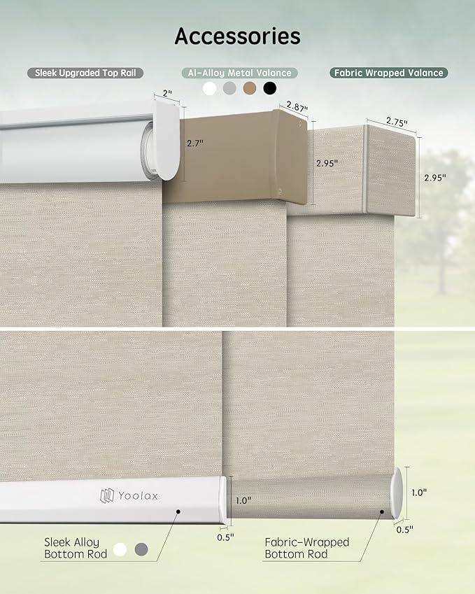 Yoolax Motorized Blinds with Remote, Blackout Smart Blinds for Windows Motorized Roller Shades, Automatic Window Shades Work with Alexa Custom Size (Blackout-Jacquard Coffee)