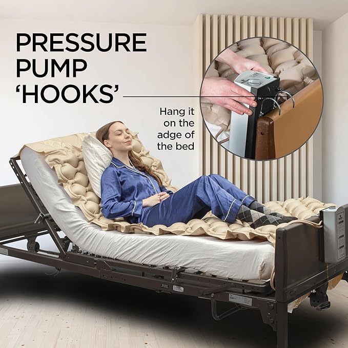 Alternating Air Pressure Mattress Pad with Electric Quiet Pump System for Hospital, Home Use