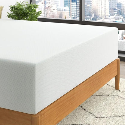 Zinus 12 Inch Green Tea Memory Foam Mattress, Queen, Fiberglass Free, Patented Custom Contour Support, Sturdy Base Foam, CertiPUR-US Certified, Mattress in A Box, White