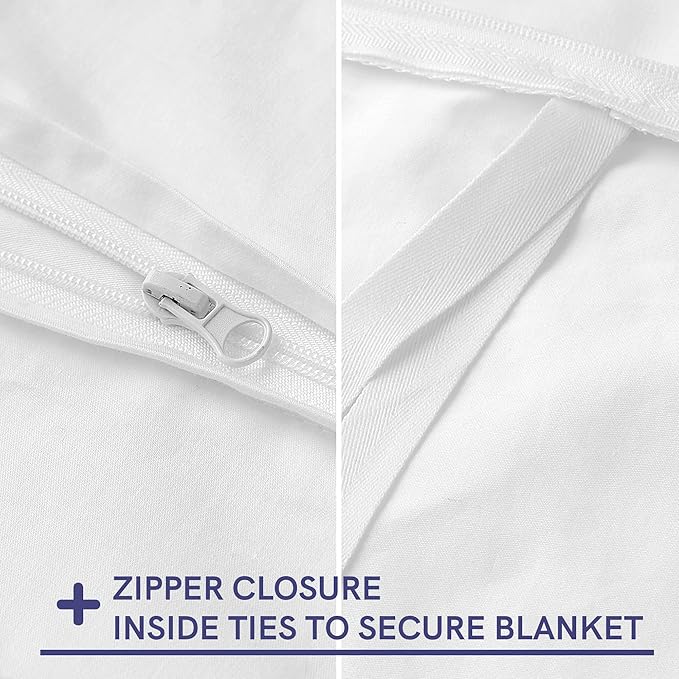 YnM Cotton Duvet Cover for Weighted Blankets (White, 36''x48'')