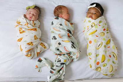 Loulou Lollipop Soft Baby Swaddle Blanket Muslin Wrap Receiving Blanket for Newborn to Toddler Girl and Boy, Large 47” by 47” - Sushi…