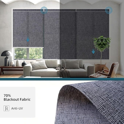 Motorized Blinds with Remote,70% Blackout Light Filtering Shades Compatible with Alexa Google Homekit,Remote Control Motorized Shades,Custom Size,Dark Charcoal Grey