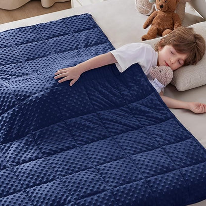anfie Weighted Blanket Kids(36"x48" 5lbs) Weighted Blanket Cooling Blanket for Sleeping,Throw Size Breathable Blanket with Premium Glass Bead(Blue)