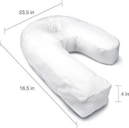 DMI U-Shaped Side Sleeping Pillows For Neck And Shoulder Pain |Side Sleeper Neck Pillow & Pregnancy Pillow Side Sleeper With Ear Hole | Back, Hip, & Sciatica Relief(30"x20"x6")