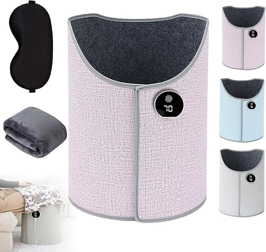Electric Under Desk Heater with Blanket,8-Speed Adjustable Portable Folding Electric Heating Foot Warmer,Office Leg Heater Under Desk Winter,Quiet Personal Small Space Heater for Legs (Pink,6 Levels)