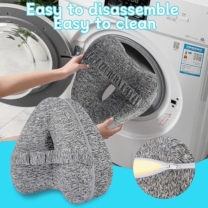 Knee Pillow for Side Sleepers Hip Pain - Between Leg Pillow for Side Sleeping - Sciatica Pain Relief Support for Lower Back, Knees, Joints, and Spine