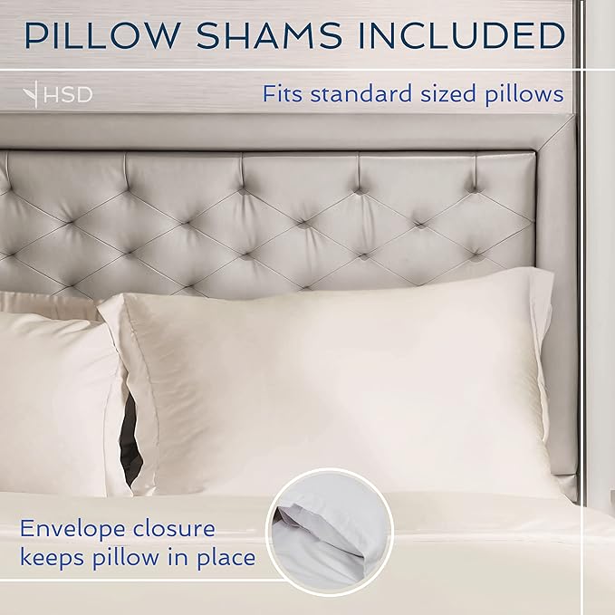 Hotel Sheets Direct 100% Duvet Cover 2 Piece Set - Better Than Silk - 1 Duvet Cover, 1 Pillow Sham with Corner Ties and Zipper Closure (Twin-XL, Light Green)