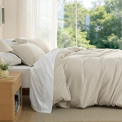 Bedsure Duvet Cover California King Size - Soft Double Brushed Bedding Set for Kids & Adults, Zipper Closure, 3 Pieces, Includes 1 Duvet Cover (104"x98") & 2 Pillow Shams, NO Comforter, Linen