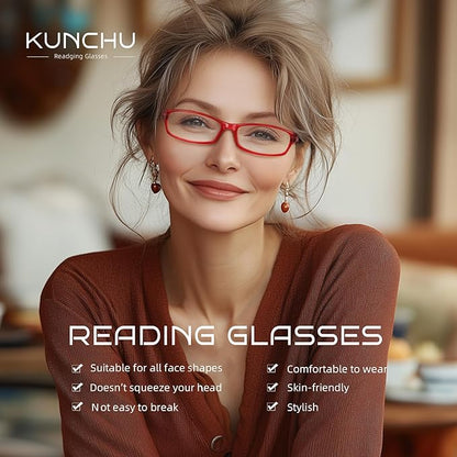 Reading Glasses for Women Men - 5 Pack Blue Light Blocking Spring Hinge Computer Readers Anti Glare UV Eyeglasses