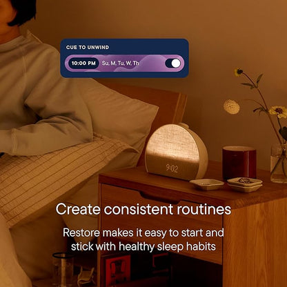 Hatch Restore 3 Sunrise Alarm Clock, Sound Machine, Smart Light (Greige) - White Noise, Screen-Free Sleep Routine