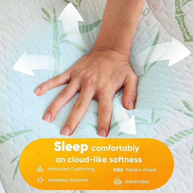 NEWBULIG Memory Foam Mattress Topper, Dual Layer Gel Memory Foam & Mattress Topper Queen for Pressure Relief and Medium Firm Support, CertiPur-US Certified