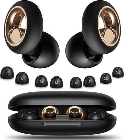 Ear Plugs for Sleeping Noise Cancelling,Soft EarPlugs for Concert,Reusable Ear Plugs for Noise Reduction with 8 EarTips,Silicone Hearing Protectio for Work and Travel(Black)