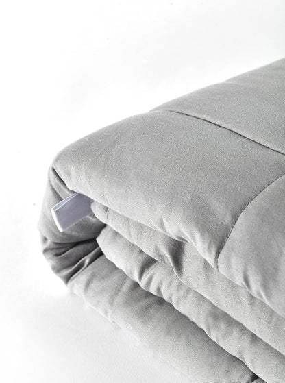 RelaxBlanket Cotton Weighted Blanket 100% Cotton with Premium Glass Beads for All-Season 60''x80'' 15lbs,Light Grey