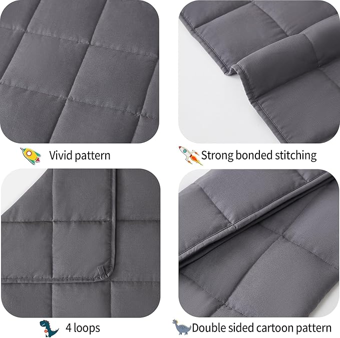HOSUKKO Weighted Blanket - Weighted Blanket 5 lbs Grey Heavy Blanket - Breathable Blanket(36 * 48 inches, 5 lbs)